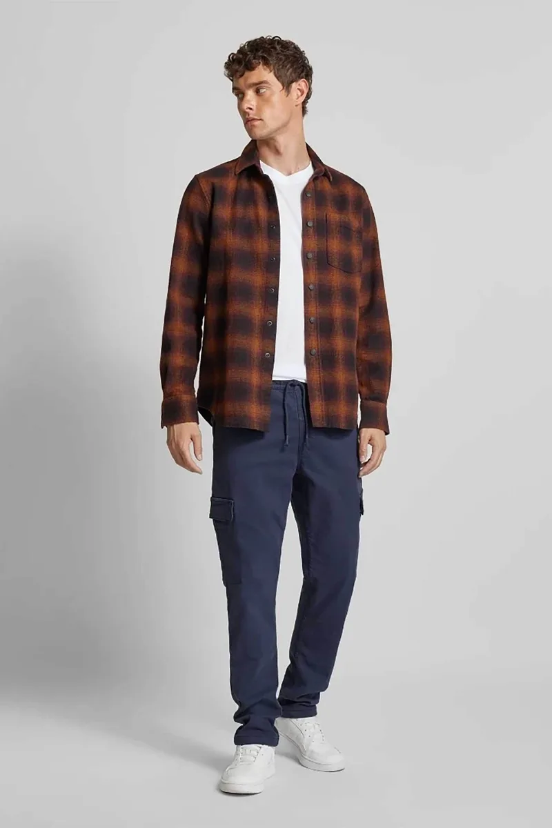 Pepe Jeans ανδρικό παντελόνι cargo με λογότυπο Regular Fit - PM211725 Μπλε Σκούρο