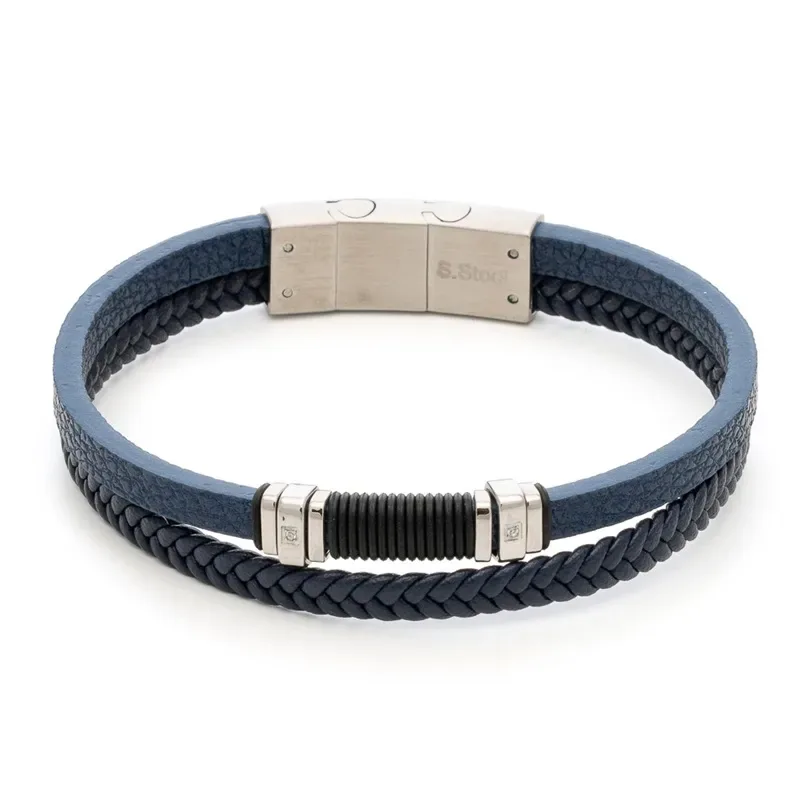 Διπλό ανδρικό βραχιόλι Visetti Stainless Steel 61C-BR391SBM 61C-BR391SBM Ατσάλι