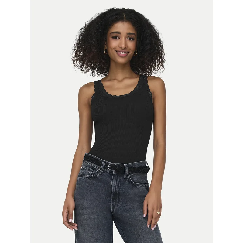 ONLY Τοπ Sara 15345994 Μαύρο Slim Fit