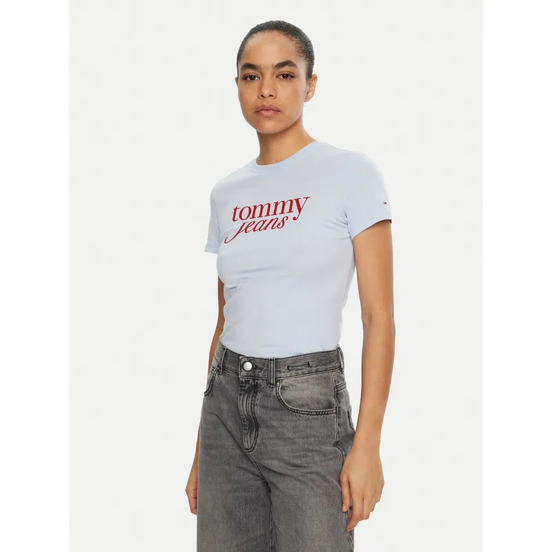 Tommy Jeans T-Shirt Essential DW0DW19447 Γαλάζιο Slim Fit