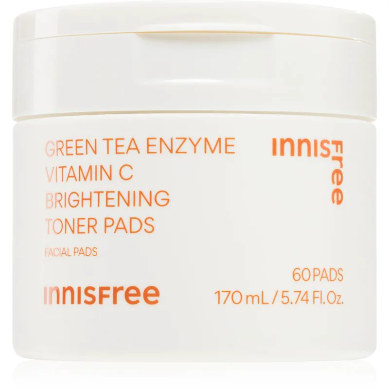 innisfree Green Tea Vitamin C Brightening Toner Pads επιθέματα τόνωσης για λαμπρότητα και ενυδάτωση 60 τμχ