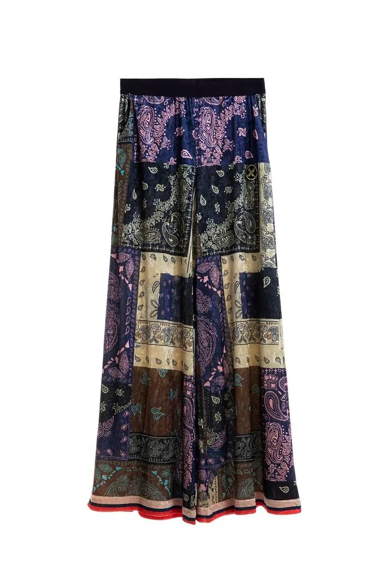 MOD WAVE MOVEMENT Palazzo Γυναικείο Παντελόνι Bandana-MW092050397-BLUE