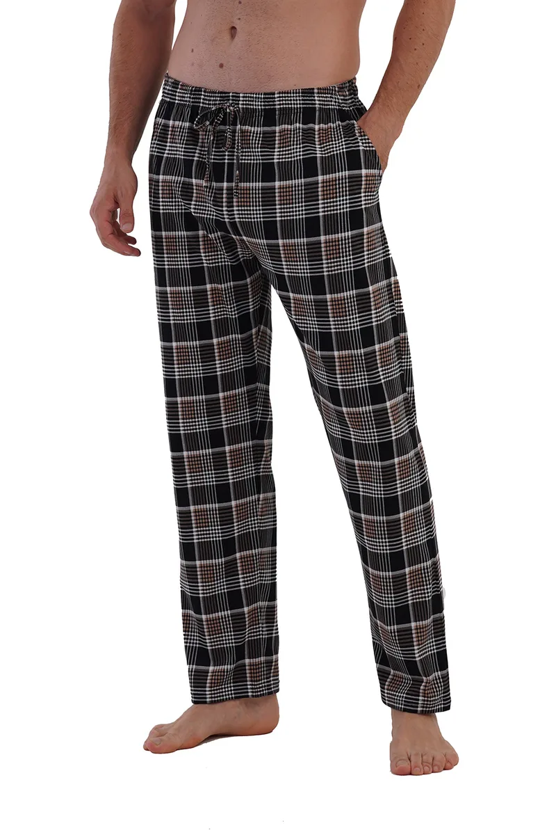 Vienetta Man Ανδρικό βαμβακερό παντελόνι καρό Plus Size (1XL-4XL)-305071