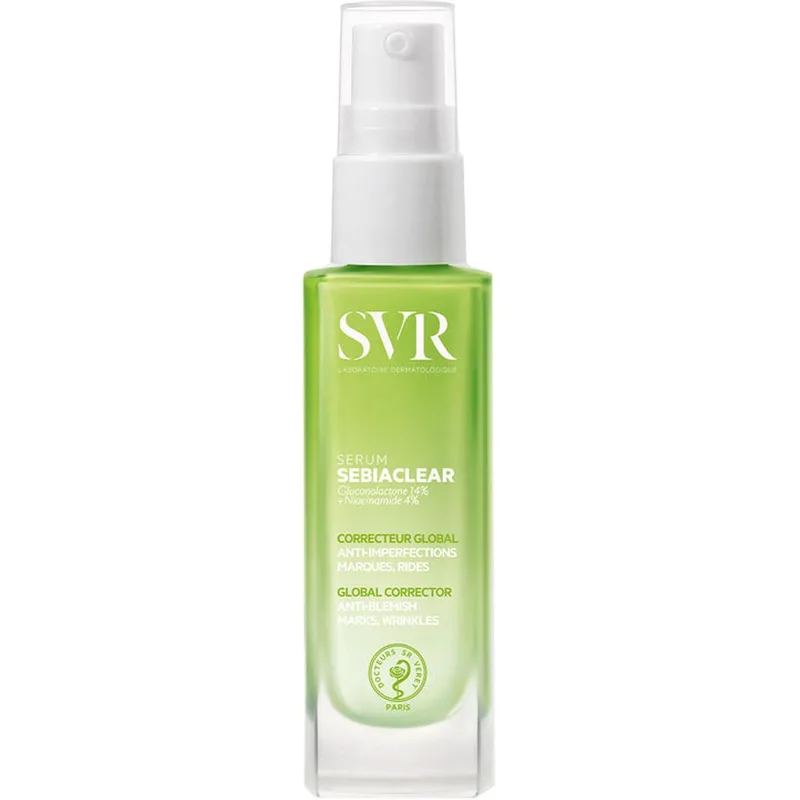 SVR Sebiaclear Global Corrector Serum Ορός Προσώπου Κατά των Ατελειών & Μείωση Ρυτίδων για Επιδερμίδες με Τάση Ακμής με 14% Γλυκονολακτόνη & 4% Νιασιναμίδη 30ml