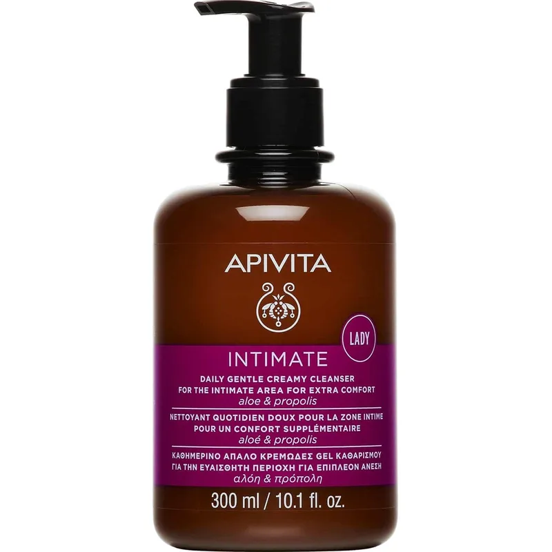 Apivita Intimate Lady Daily Gentle Creamy Cleanser Gel Καθαρισμού Ευαίσθητης Περιοχής με Αλόη & Πρόπολη 300ml