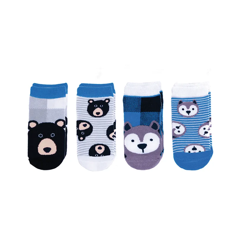 Βρεφικά Καλτσάκια (Σετ 4 Ζεύγη) FlapjackKids Wolf/Bear Small