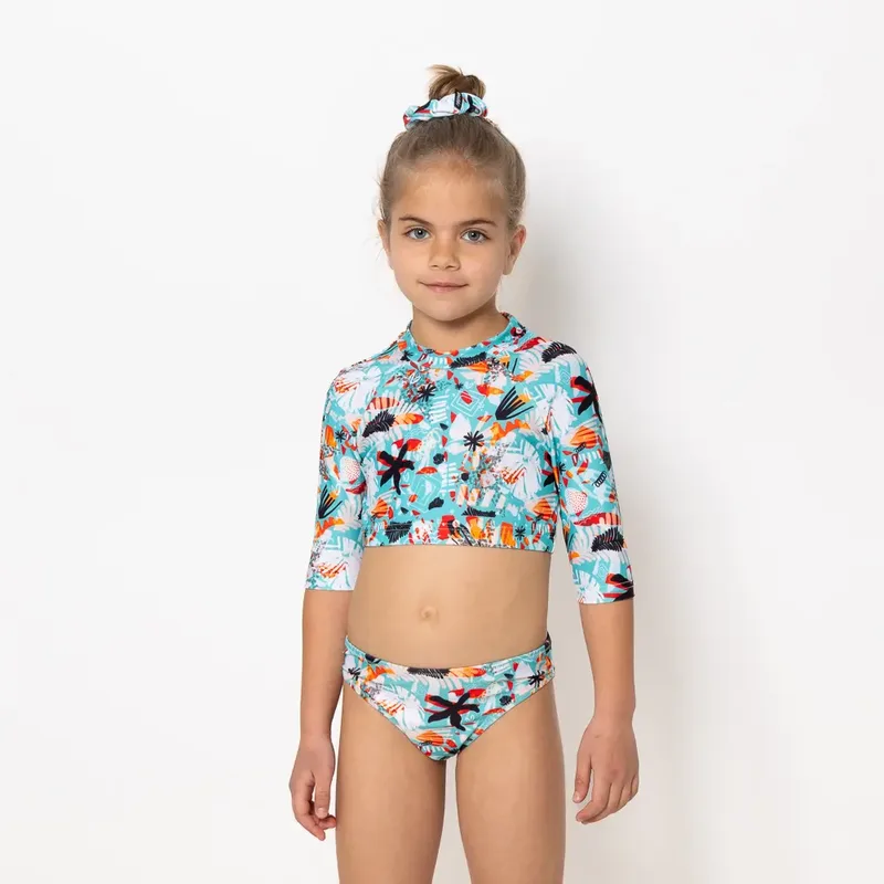 Girl’s Long Sleeve Crop Top Bikini Soléa