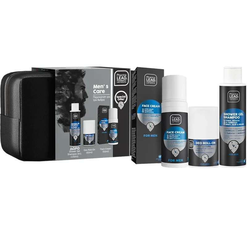 Pharmalead Men's Care Promo Face Cream 50ml & Deo Roll-On 50ml & Δώρο 3in1 Shower Gel Shampoo 100ml & Δώρο Νεσεσέρ 1 Τεμάχιο