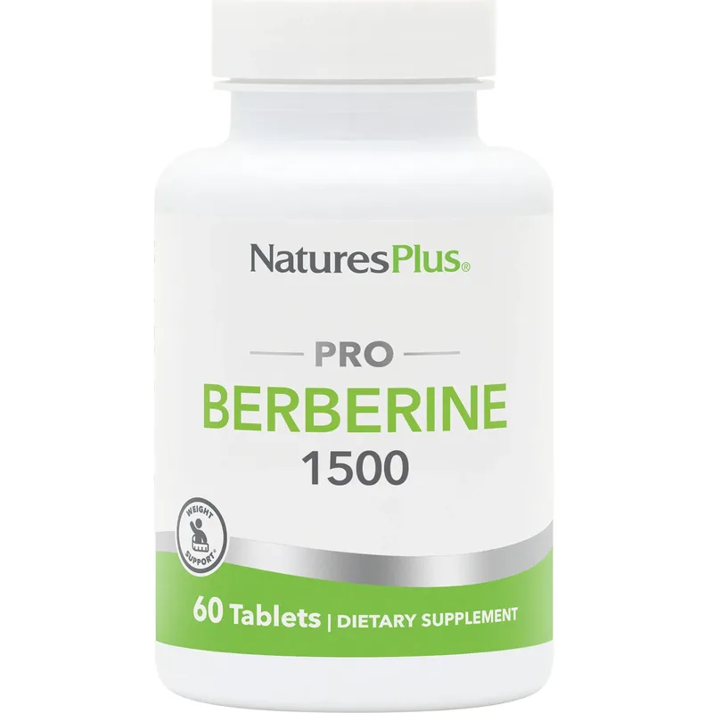 Natures Plus Pro Berberine 1500mg Συμπλήρωμα Διατροφής Φυτικής Βερβερίνης για Υγιή Επίπεδα Σακχάρου στο Αίμα, Υποστήριξη του Καρδιαγγειακού Συστήματος & Μεταβολισμό Λίπους 60tabs