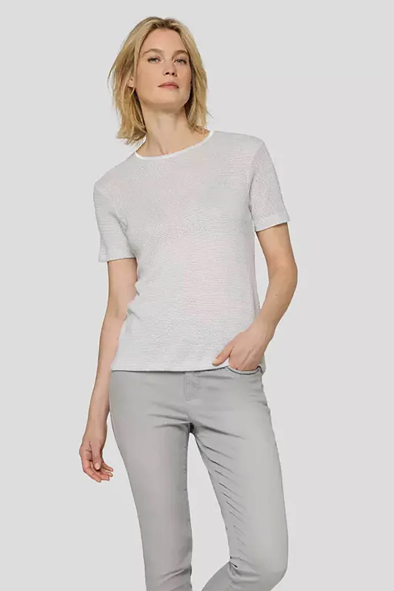 Rabe γυναικείο T-shirt με waffle pattern - 56-117319 Γκρι