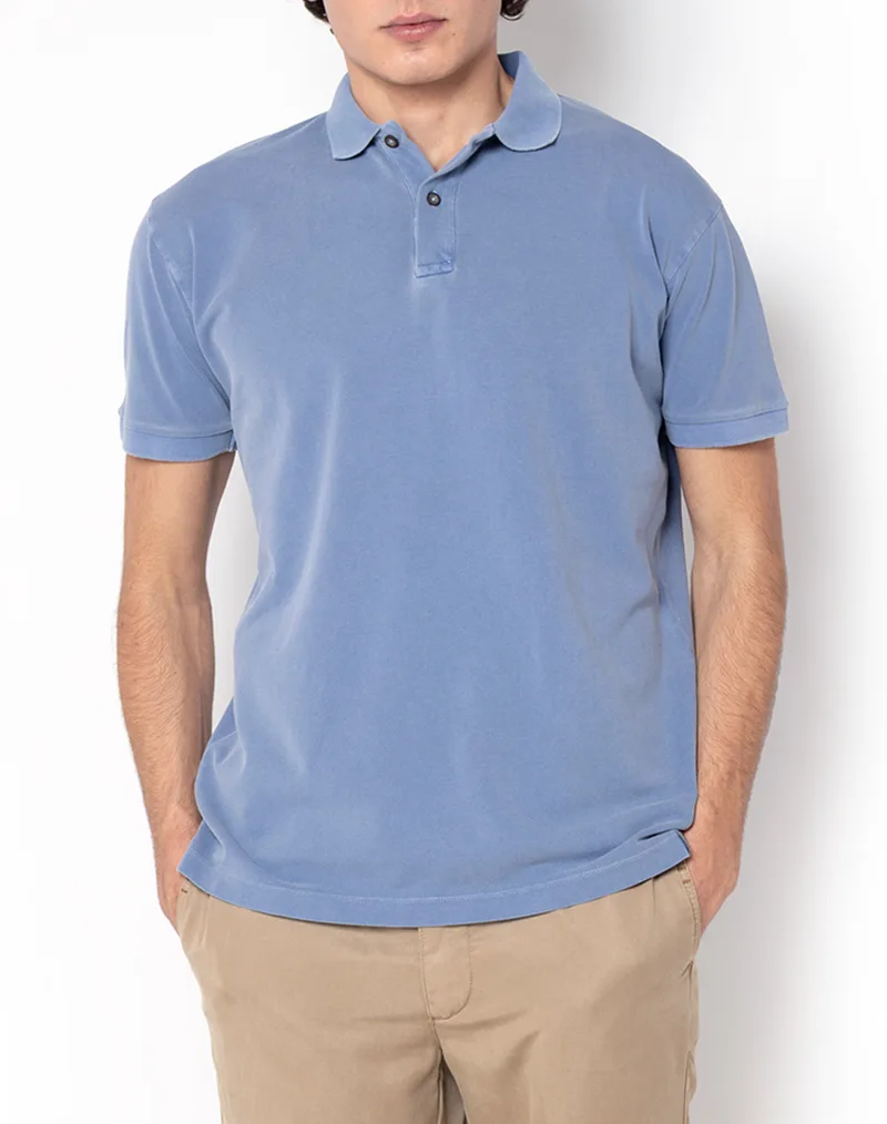 THE BOSTONIANS ΜΠΛΟΥΖΑ POLO PIQUE DELAVE REGULAR FIT 3PS1298-LIGHT Indigo