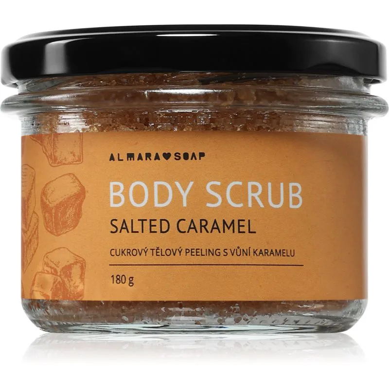Almara Soap Body Scrub απολέπιση ζάχαρης για το σώμα για κυτταρίτιδα με άρωμα Salted Caramel 180 γρ