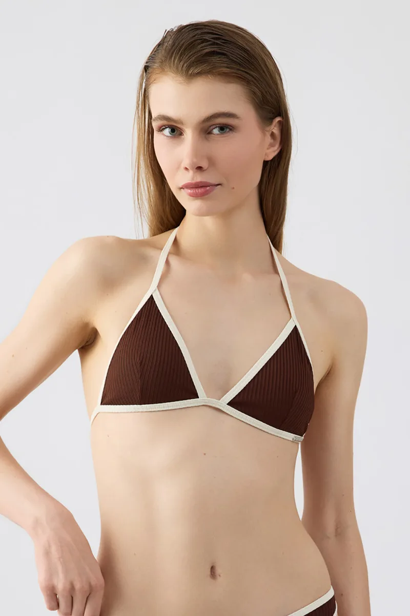 Minerva γυναικείο μαγιό ριπ bikini top τριγωνάκι δετό "Fulani"-9204B-790