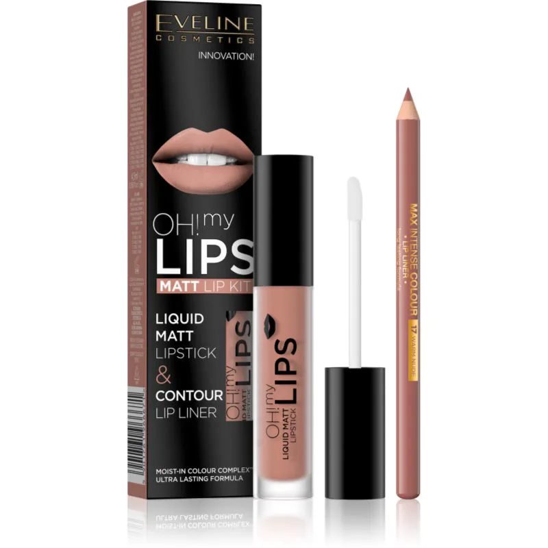 Eveline Cosmetics OH! my LIPS Matt σετ για τα χείλη 01 Neutral Nude 2 τμχ