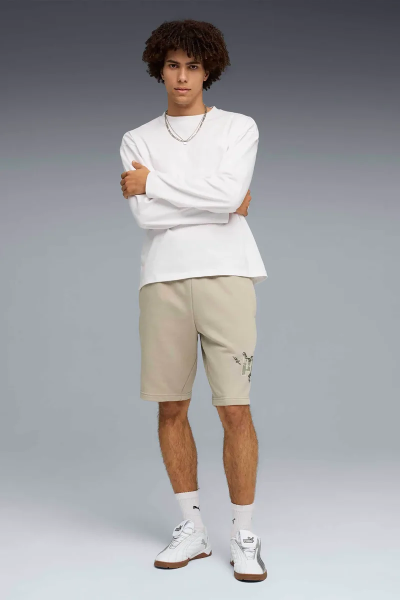Puma ανδρικό σορτς με λογότυπο 10" Regular Fit "Camo" - 692038 Μπεζ