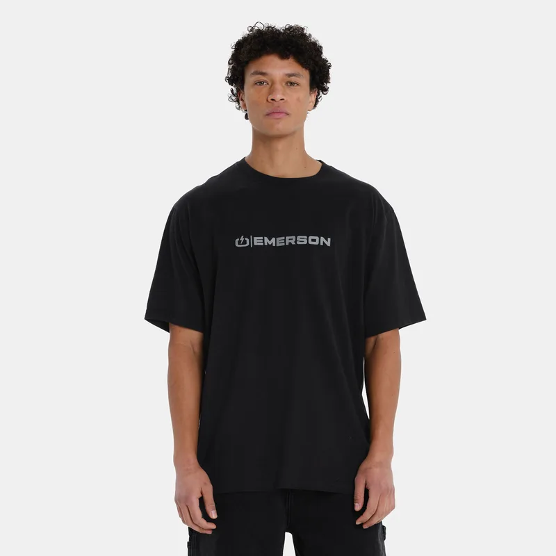 EMERSON LOGO MEN’S SHORT SLEEVE T-SHIRT ΜΑΥΡΟ