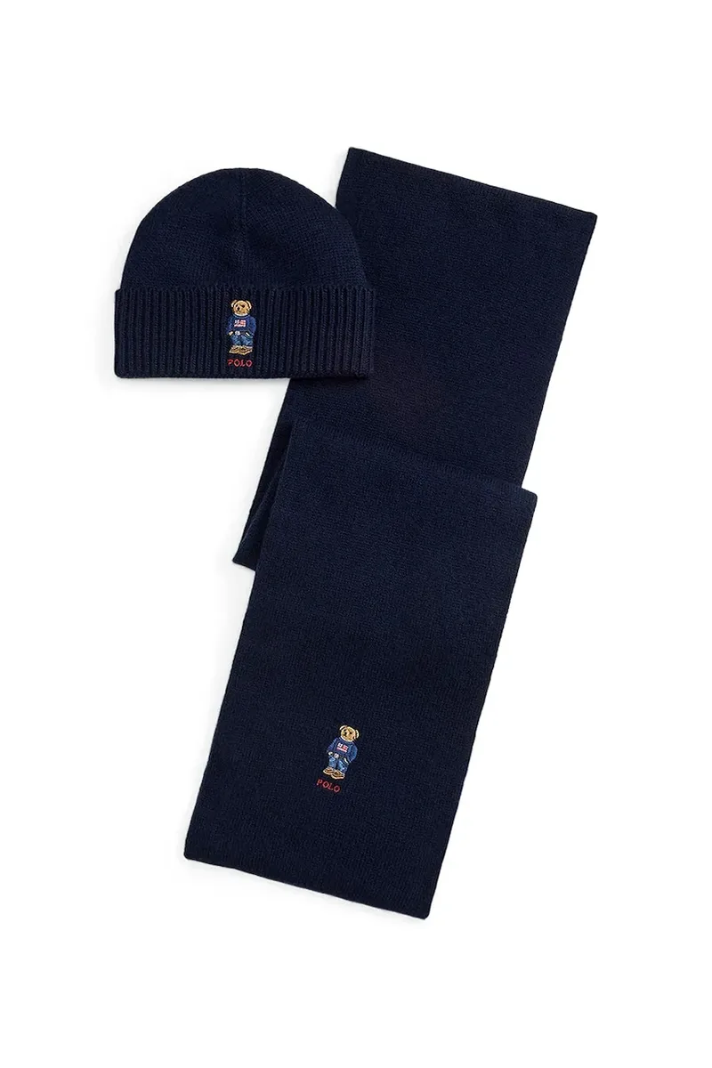 Σκουφάκι και κασκόλ με προσθήκη μαλλιού Polo Ralph Lauren