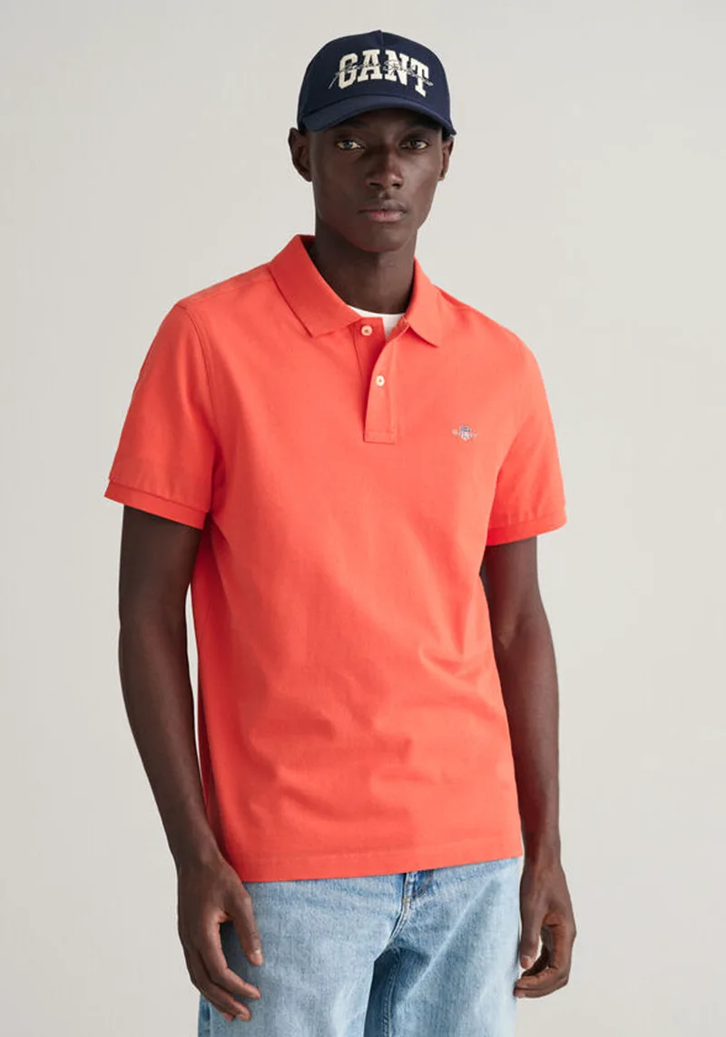 GANT Pique Polo Μπλούζα της σειράς Shield - 2210-1 828 Burnt Πορτοκαλί