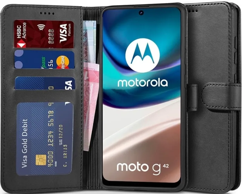 Tech-Protect AirWallet - Θήκη Πορτοφόλι Motorola Moto G42 - Black (9589046924606)