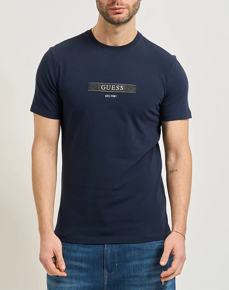 GUESS SS CN LOGO BOX TEE ΜΠΛΟΥΖΑ ΑΝΔΡΙΚΟ M6RI17J1314-G7V2 DarkBlue