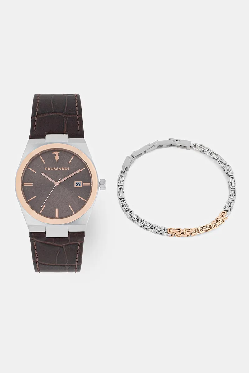 Trussardi σετ ρολόι και βραχιόλι Ανδρικό T-MILANO