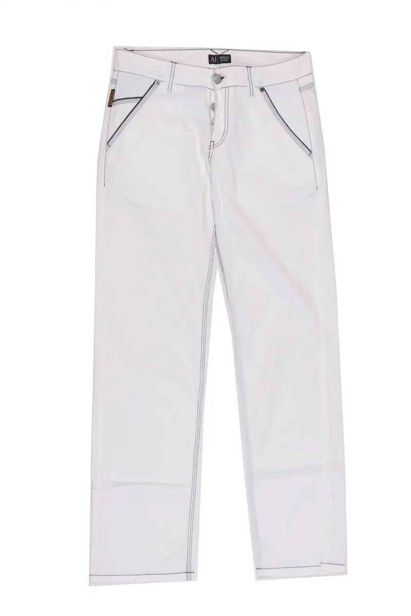 ARMANI JEANS ΠΑΝΤΕΛΟΝΙ ΜΠΛΕ ΡΑΦΗ ΛΕΥΚΟ
