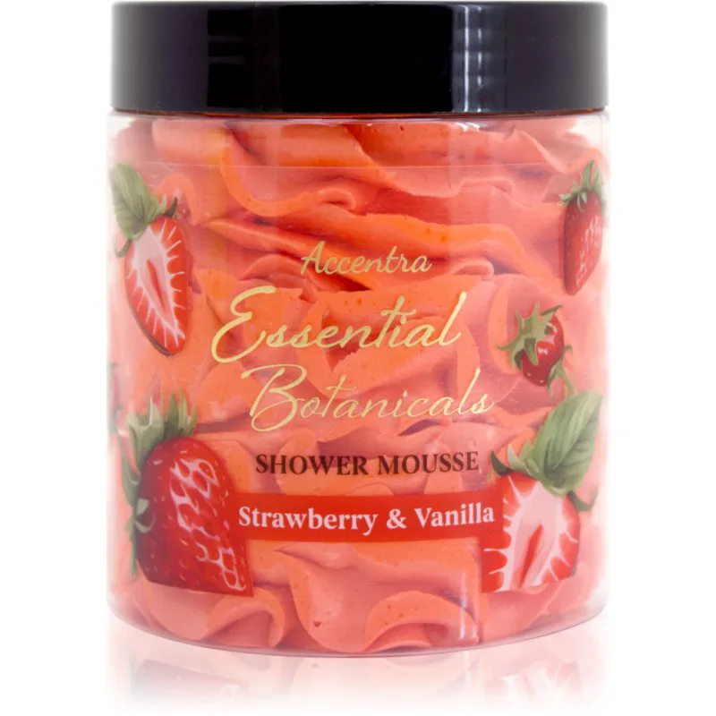 Accentra Essential Botanicals Shower Mousse Αφροντούς με άρωμα Strawberry & Vanilla 200 γρ