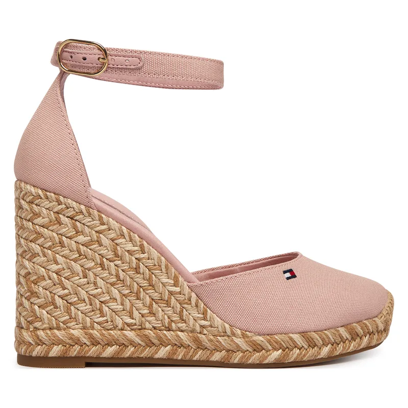 Εσπαντρίγιες Tommy Hilfiger Flag High Wedge Espad Closed Toe FW0FW09225 Ροζ