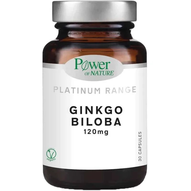 Power Health Platinum Range Ginkgo Biloba Συμπλήρωμα Διατροφής με το Φυτό Ginkgo Biloba για Αντιοξειδωτική Δράση 120mg 30veg.caps
