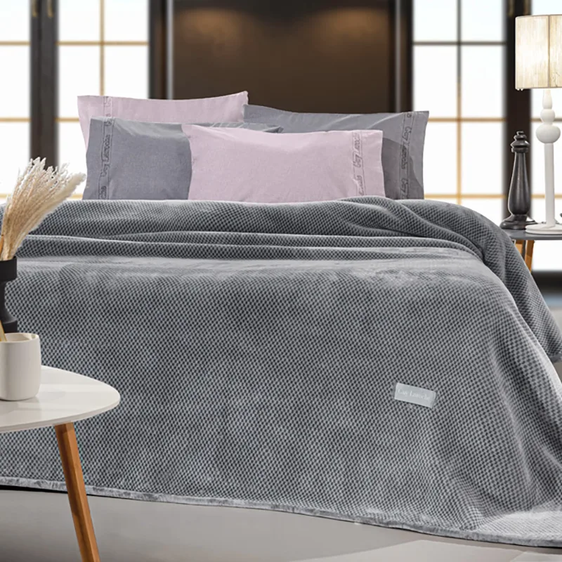 Κουβέρτα Βελουτέ Υπέρδιπλη 220X240 Guy Laroche Cheval Silver (220x240)