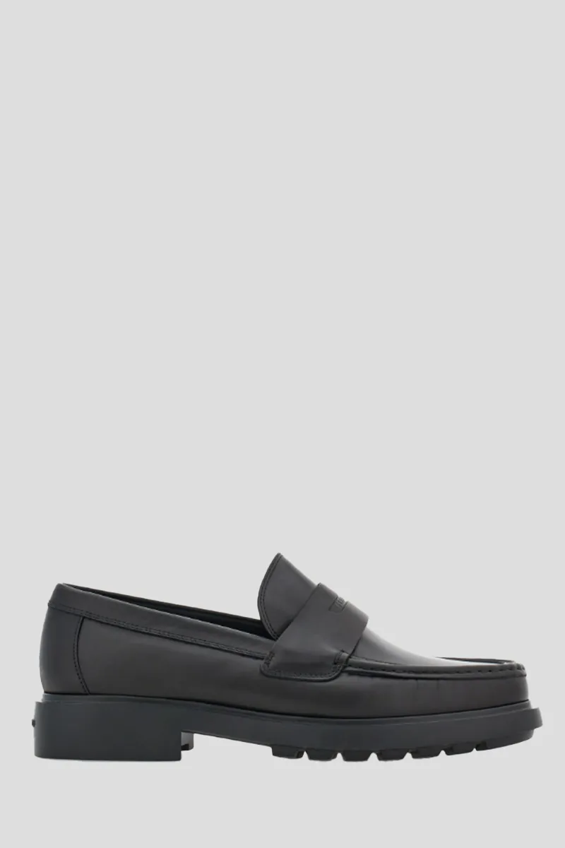 SALVATORE FERRAGAMO Ανδρικό Μαύρο Penny Loafer With Signature