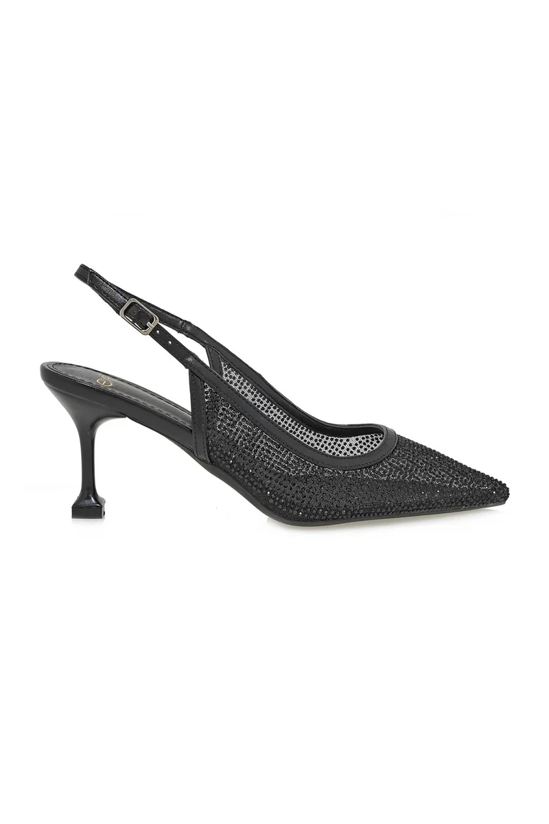 Exe γυναικείες γόβες slingback με στρας - W47005114171 Μαύρο