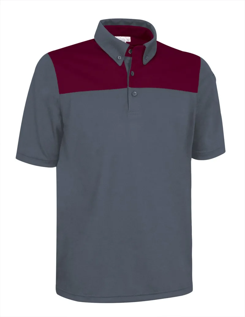 Κοντομάνικο Polo Shirt HURRICANE Valento POVAHUCGT Cement Grey-Mahogany Garnet