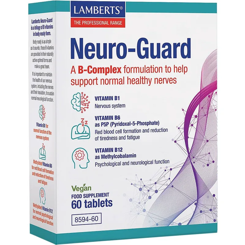 Lamberts Neuro-Guard Συμπλήρωμα Διατροφής Συμπλέγματος Βιταμινών Β Υψηλής Συγκέντρωσης για τη Φυσιολογική Λειτουργία του Νευρικού Συστήματος 60tabs