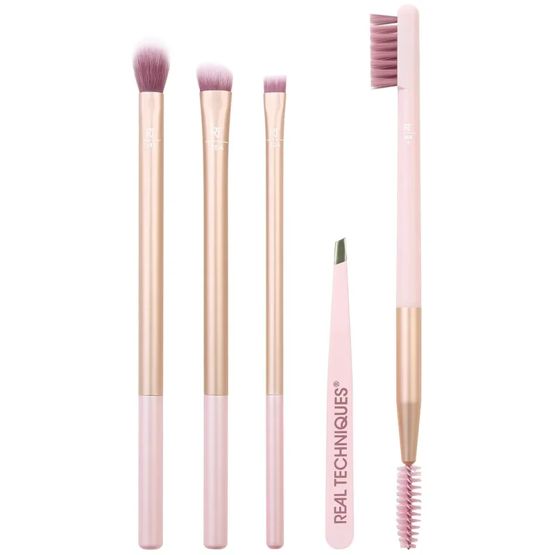 Real Techniques Naturally Beautiful Eye Set (4xBrushes & 1xTweezer)