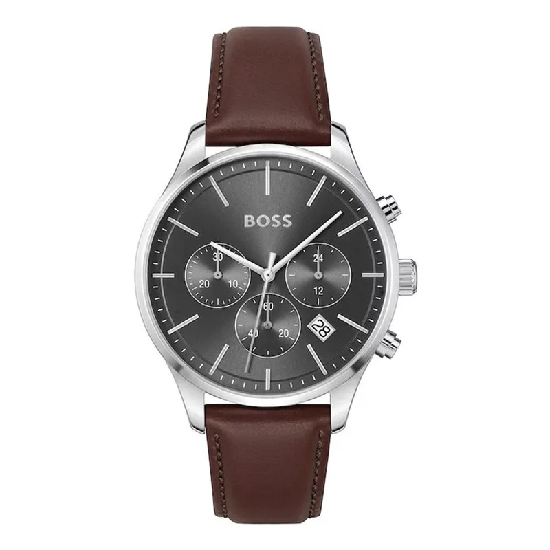 Boss Mens Avery Chronograph Brown Leather Strap 1514155