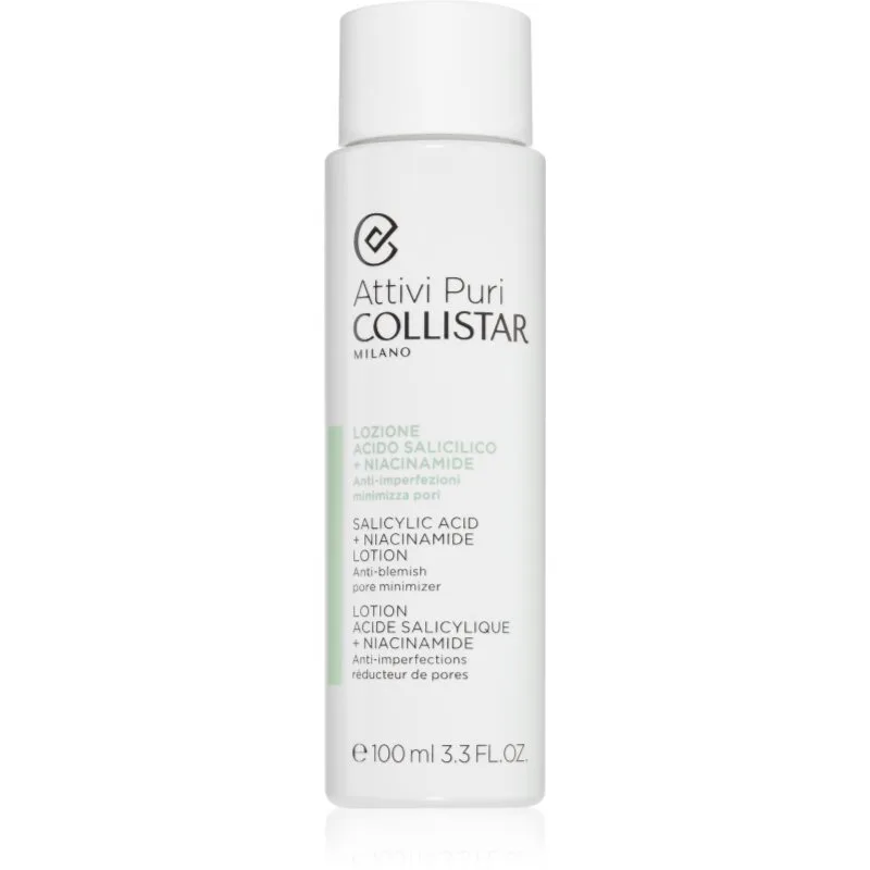 Collistar Attivi Puri Salicylic Acid + Niacinamide τόνερ προσώπου και γαλάκτωμα για σμίκρυνση των πόρων 100 ml