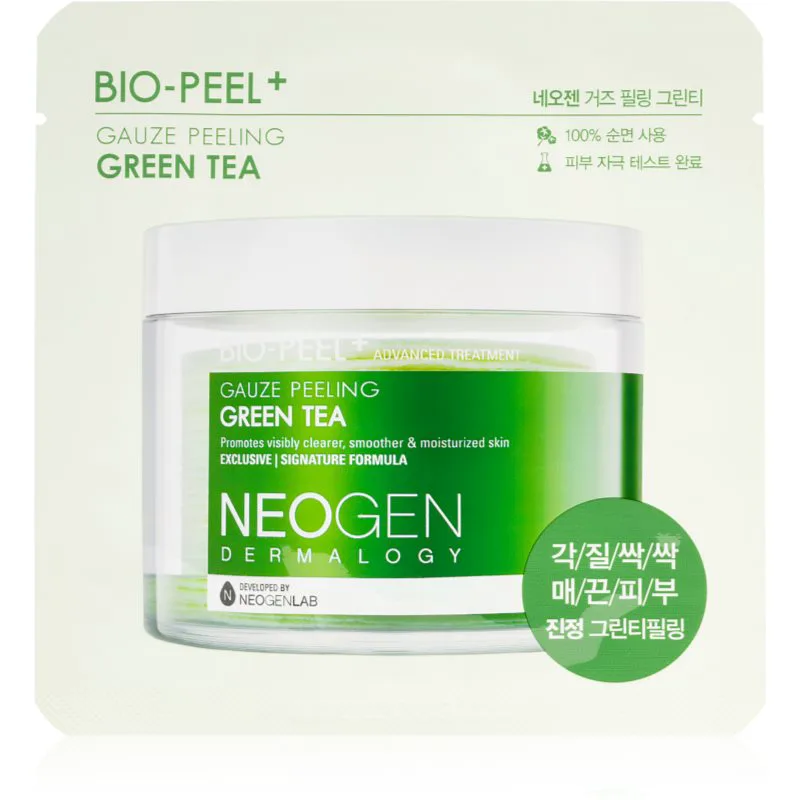 Neogen Dermalogy Bio-Peel+ Gauze Peeling Green Tea απολεπιστικά ταμπόν προσώπου για λαμπρότητα και ενυδάτωση 1 τμχ