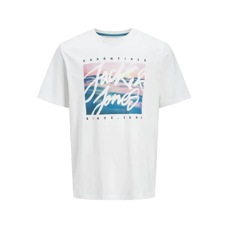 T-shirt με κοντά μανίκια Jack & Jones T-shirt Jack Jones Colton Photoprint blanc