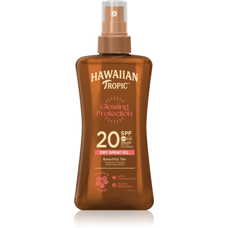 Hawaiian Tropic Glowing Protection Dry Oil Spray ενυδατικό αντηλιακό τζελ SPF 20 200 ml
