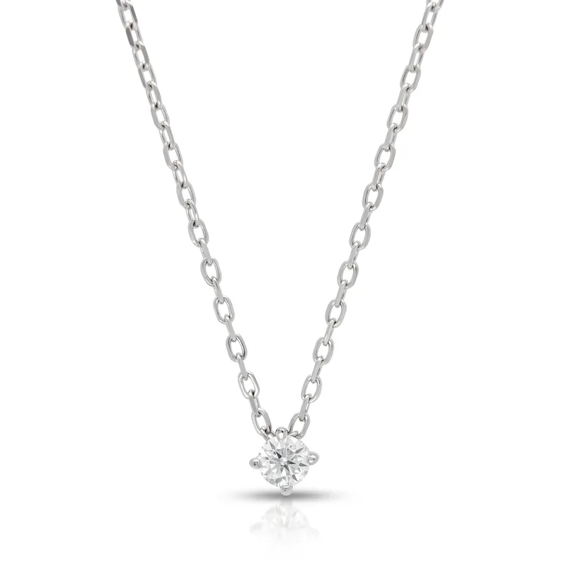 Κολιέ Μονόπετρο με Moissanite Diamond από Ασήμι KL3942