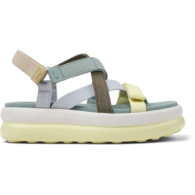CAMPER Twins - Πέδιλα Για Γυναικεία - Γκρι,Μπλε,Μπεζ, Μέγεθος 38, Cotton fabric