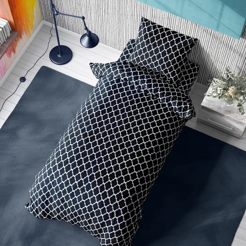 Σετ Σεντόνια Μονά 2 Τεμαχίων Dimcol Windows 175 Dark Blue-White 160x240