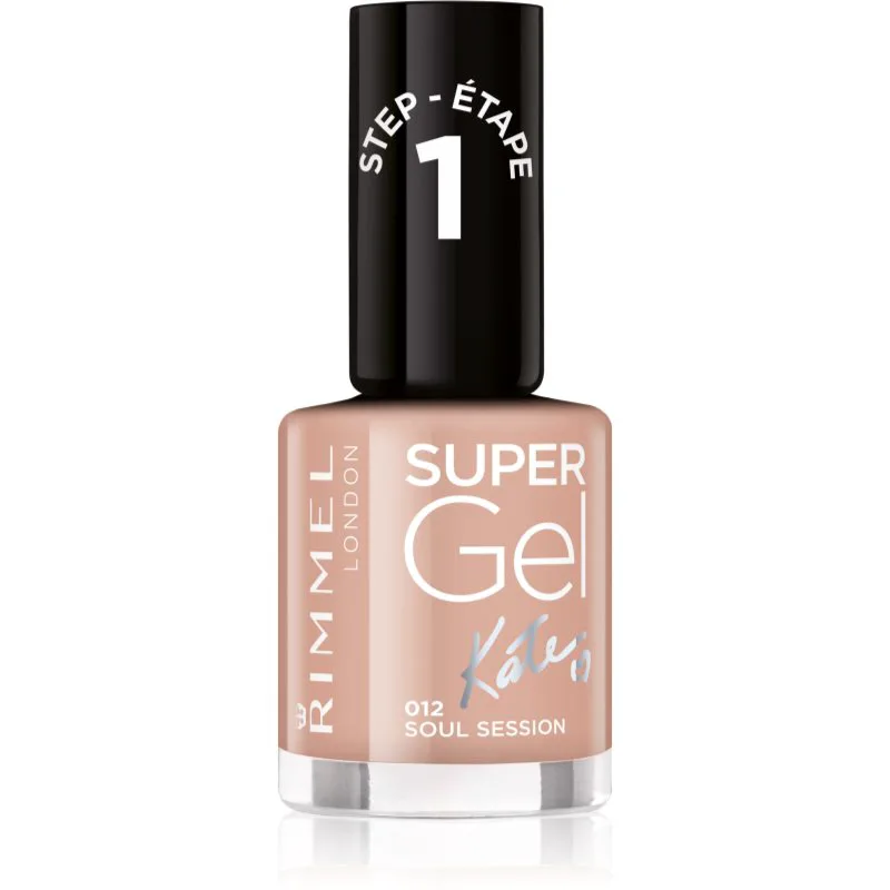 Rimmel Super Gel By Kate τζελ βερνίκι νυχιών χωρίς τη χρήση των UV/LED λαμπτήρων απόχρωση 012 Soul Session 12 ml