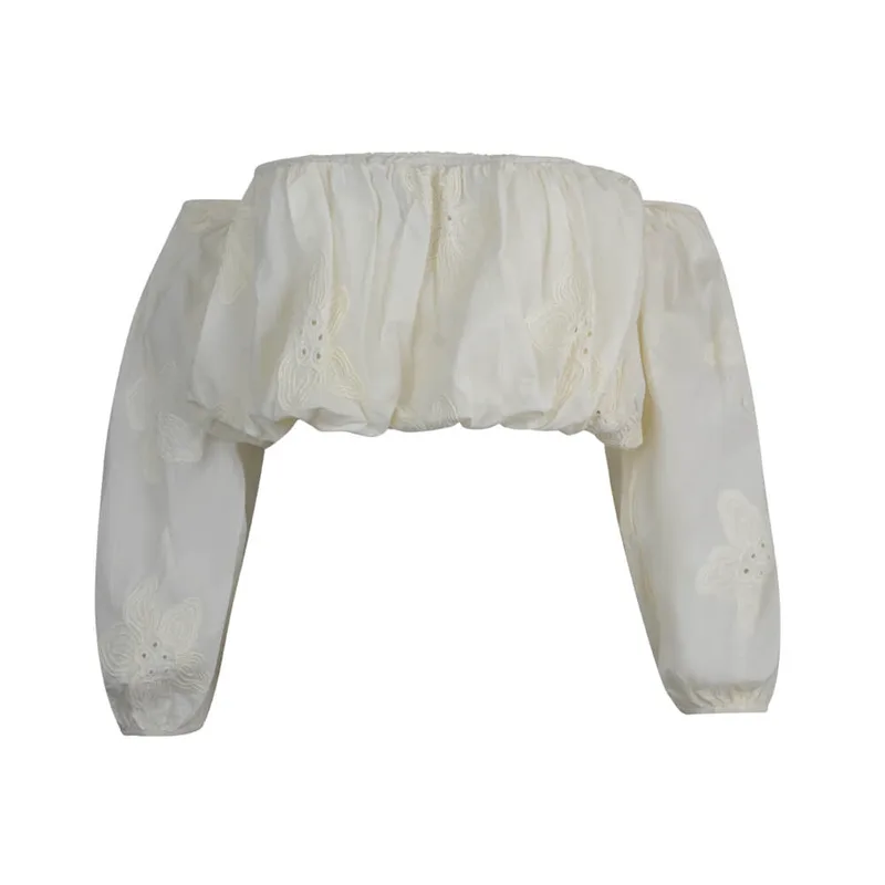 Prince Oliver Γυναικείο Crop Top Κηπούρ Εκρού100% Cotton