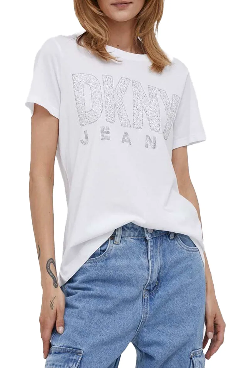 Μπλούζα Κοντομάνικη DKNY Stud Logo E3DHUDNA-WHT Γυναικείο