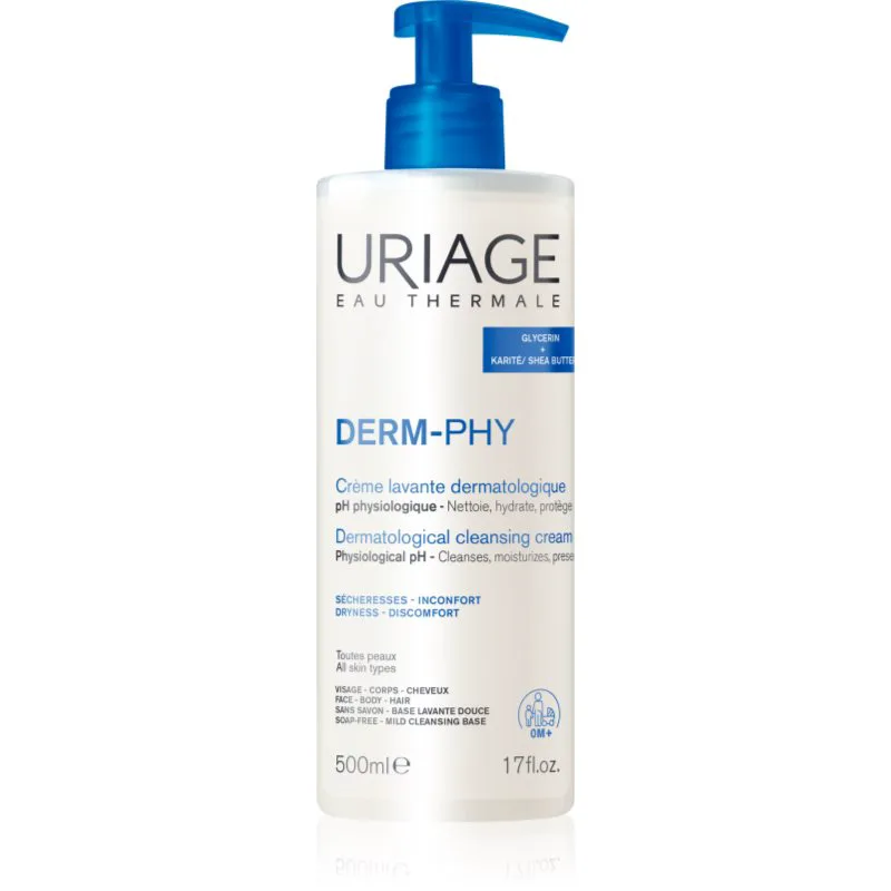 Uriage DERM-PHY Dermatological Cleansing Cream ενυδατική κρέμα ντους 500 ml