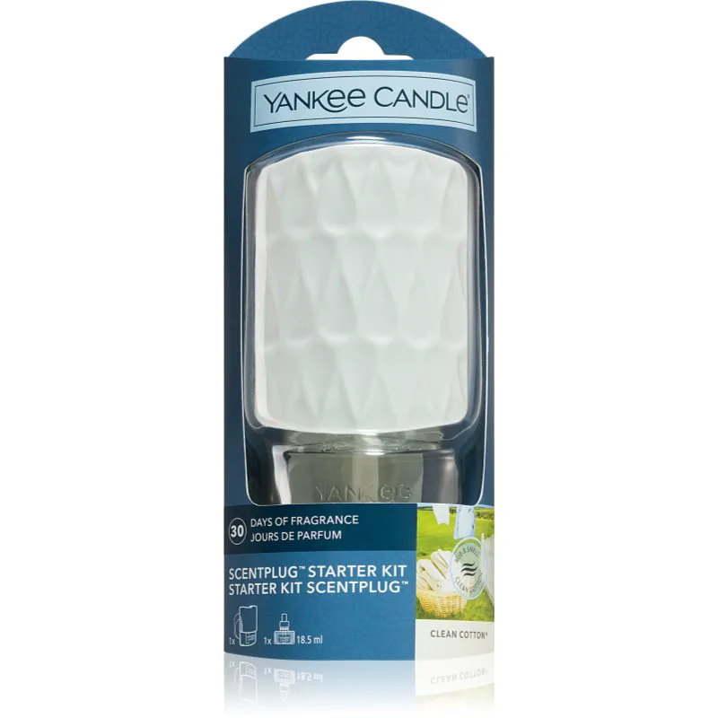 Yankee Candle Clean Cotton ηλεκτρικός διαχύτης + ανταλλακτικό για γέμιισμα 1 τμχ