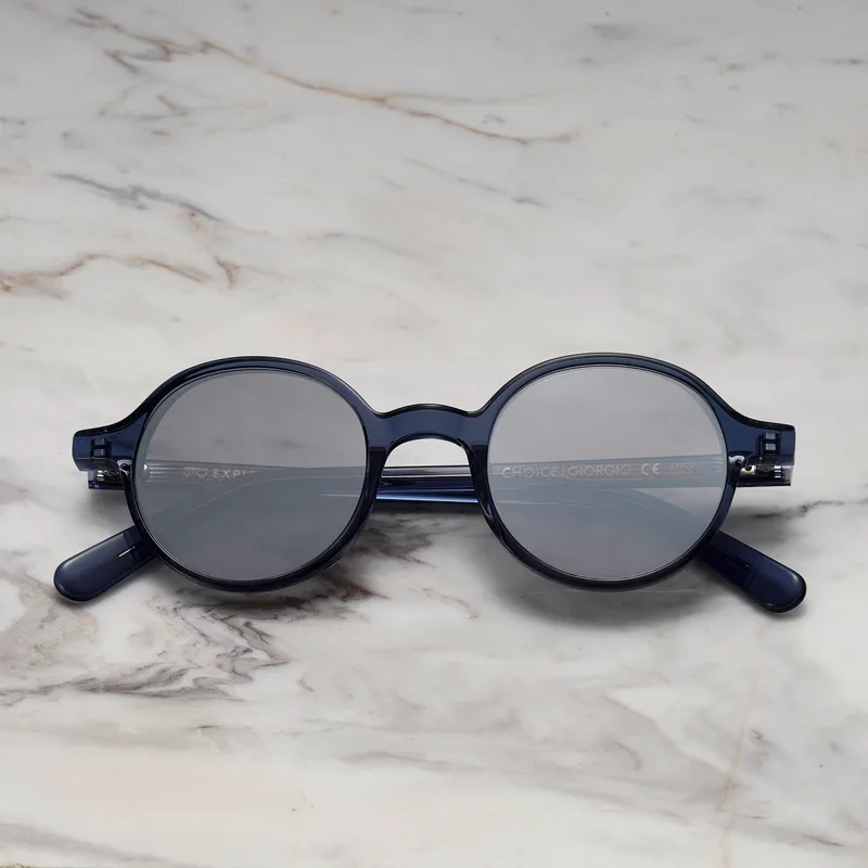 GIORGIO A12EP9 - GIORGIO - BLUE - SILVER MIRROR Sunglasses | Blue | Silver Mirror Shades | Explicit Poets Sunglasses