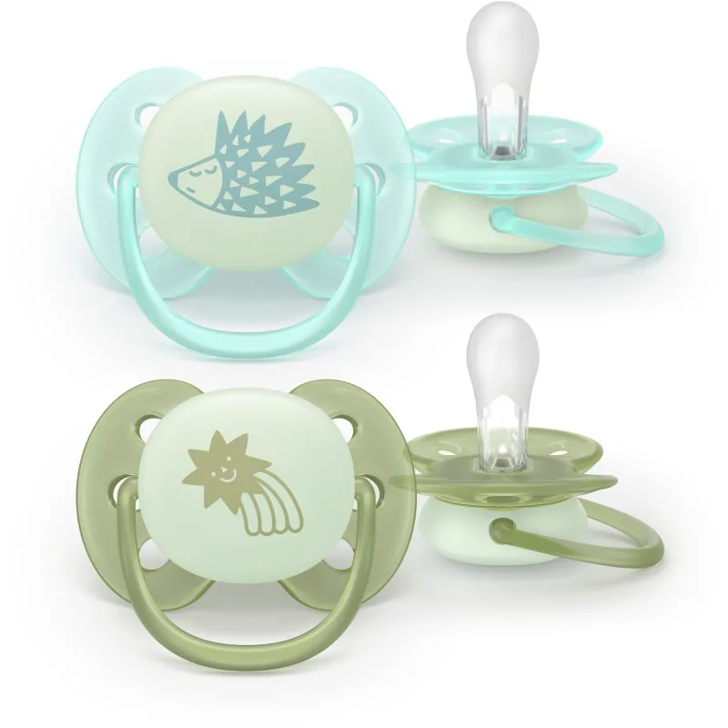 Philips Avent Ultrasoft Night SCF094/01 0-6m πιπίλα Neutral 2 τμχ